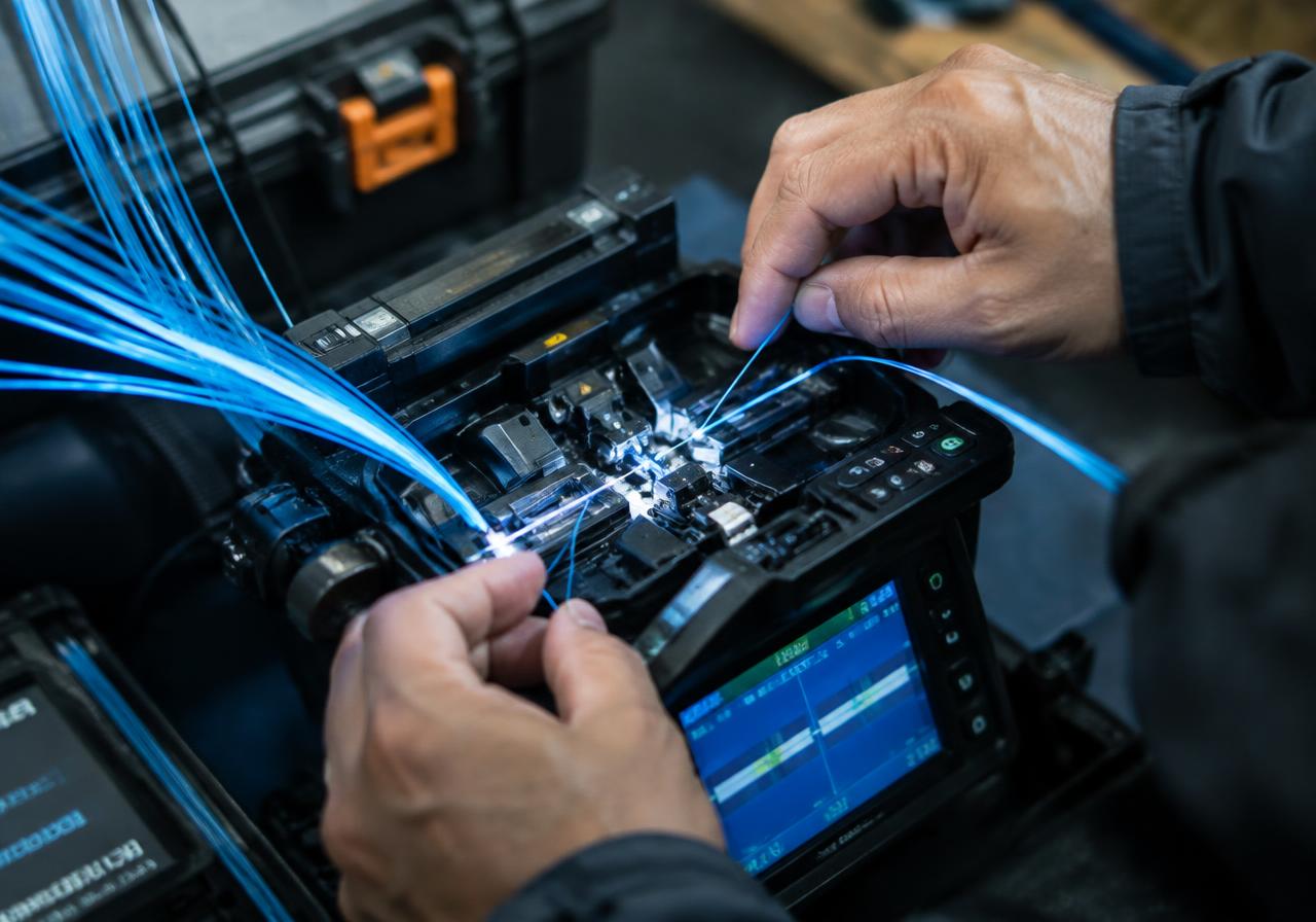 Representative image: fiber optic fusion splicing