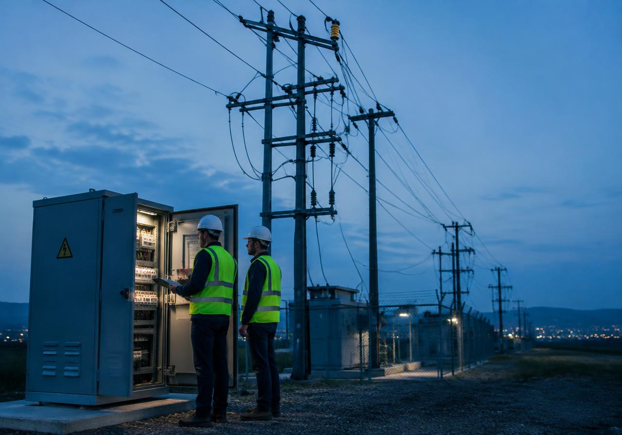Representative image: engineers inspecting an electrical distribution cabinet